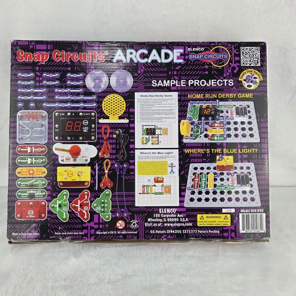 Elenco Snap Circuits Arcade Electronics Kit Complete Tested Working SCA-200